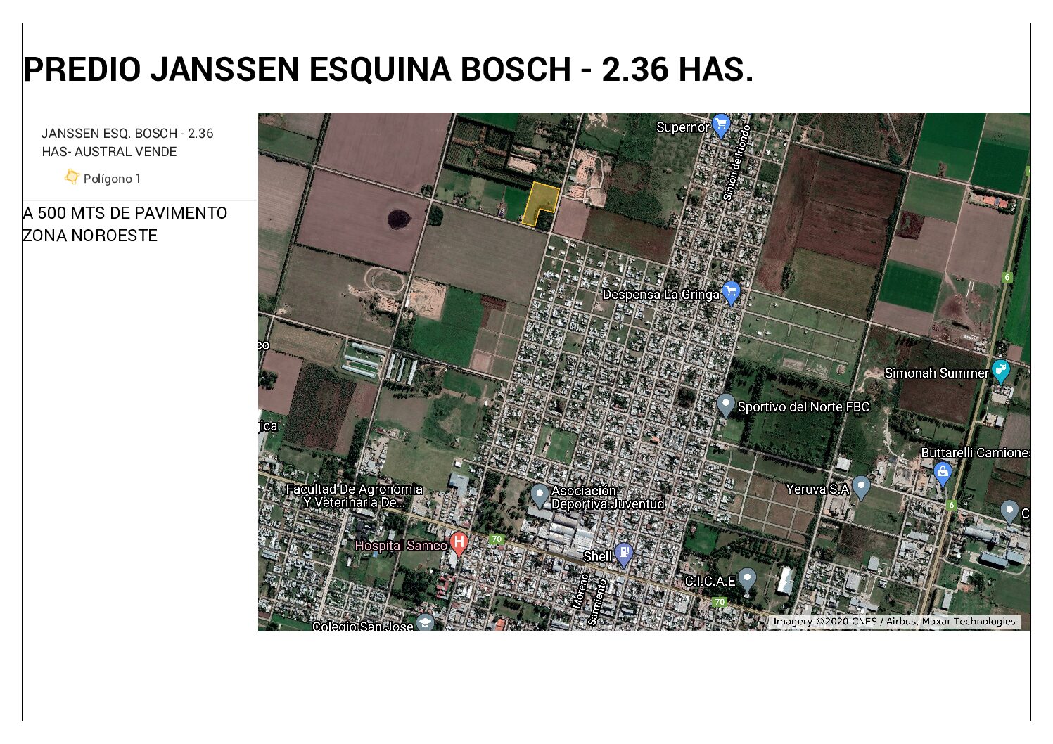 PREDIO JANSSEN ESQUINA BOSCH - 2.36 HAS_