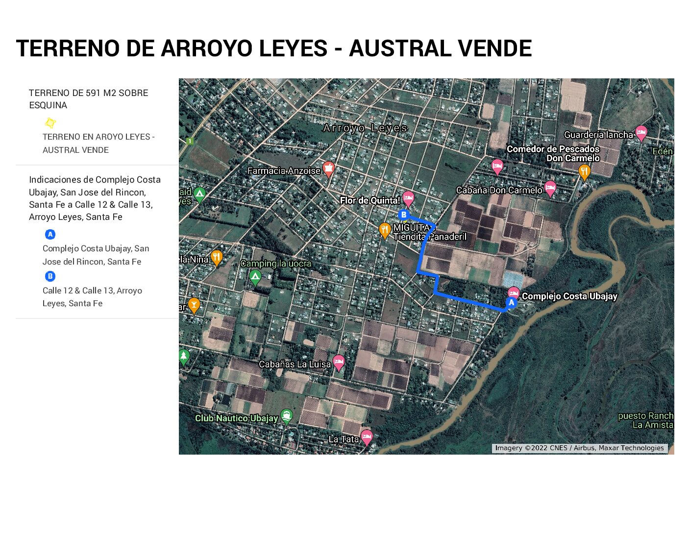 TERRENO DE ARROYO LEYES - AUSTRAL VENDE